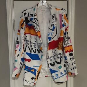 L'ATISTE Multicolor Abstract Blazer